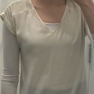 Express white short sleeve blouse S